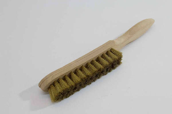 Drahtbürste 3-reihig, 29 cm, Messingdraht gewellt